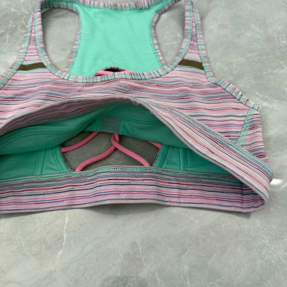Women’s Lululemon Sweaty Or Not Sports Bra II Strappy Reflective Size 4 - Picture 8 of 16